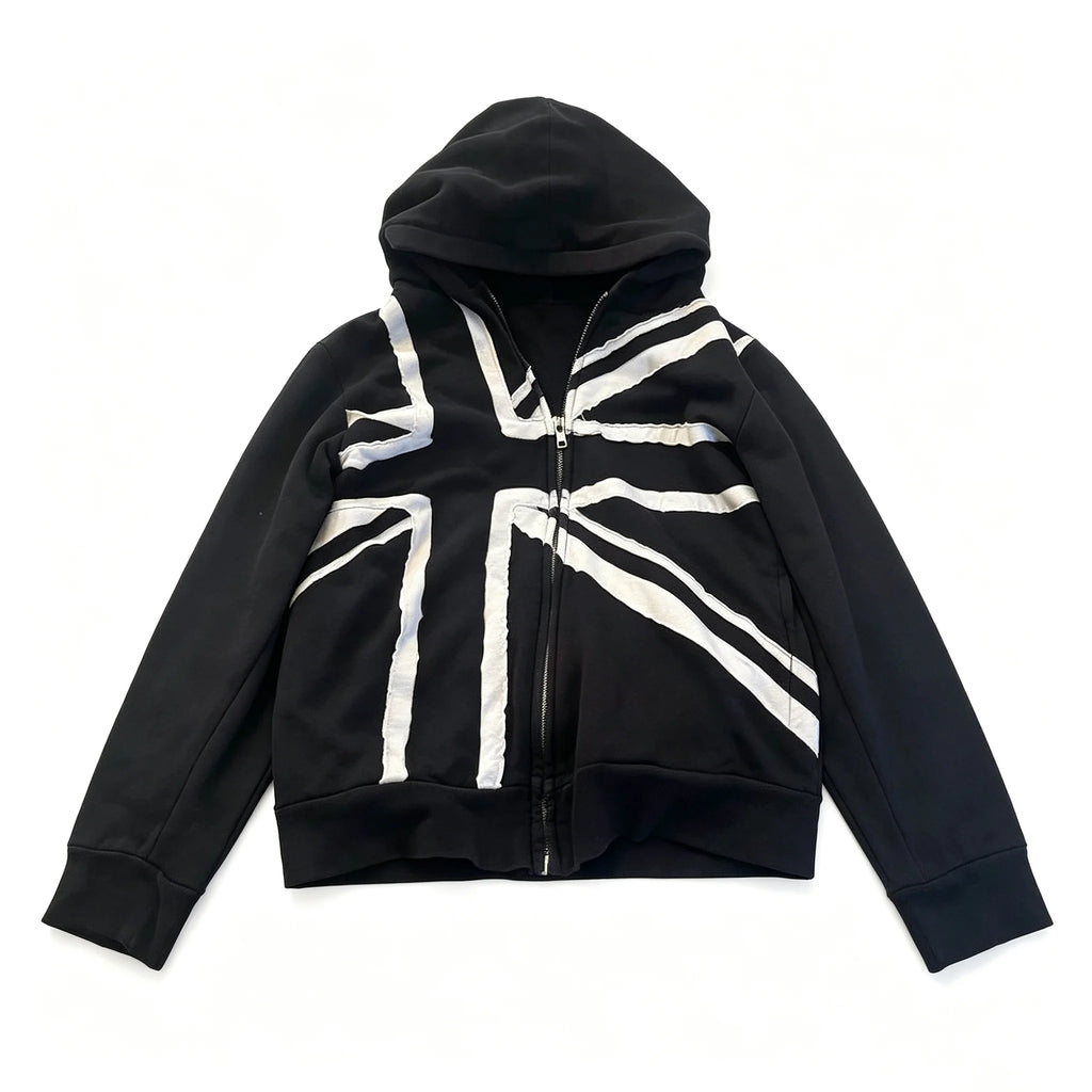 Cropped Union Jack Hoodie
