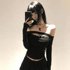 Rivet Off-Shoulder Top