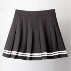 Cross Print Pleated Mini Skirt