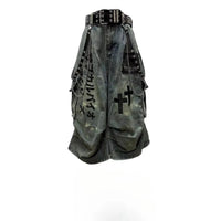 Cross Print Denim Jorts