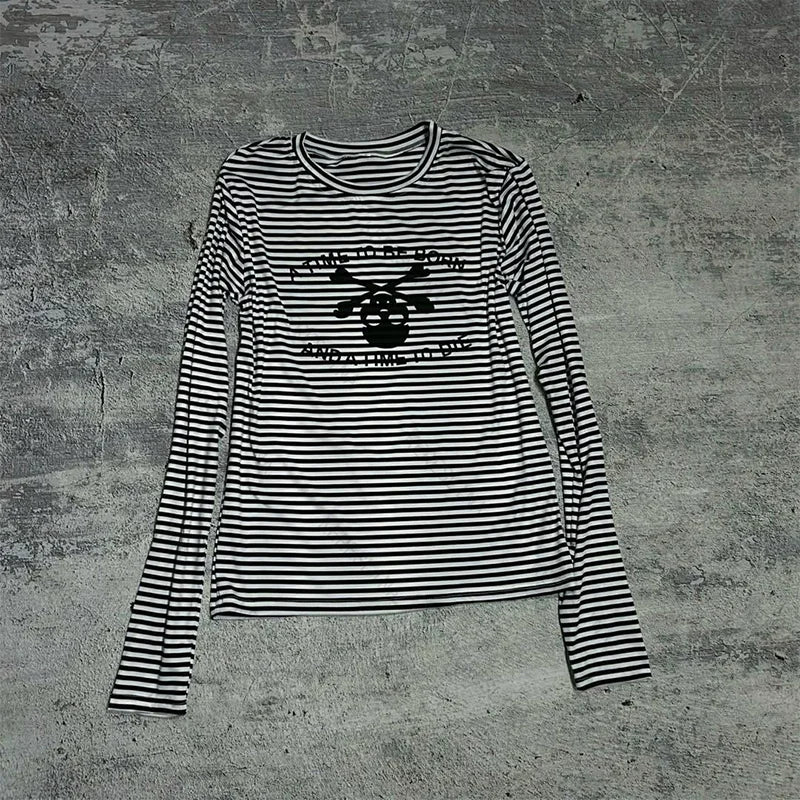 Striped Grunge Long Sleeve Tee
