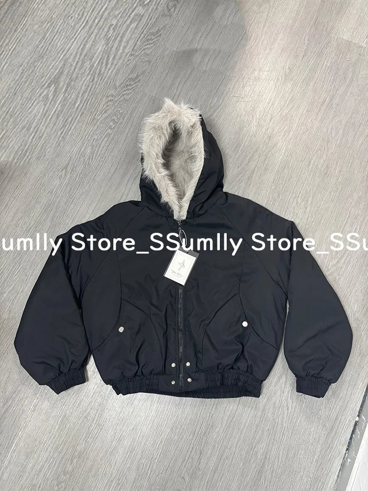 Faux Fur Lined Hooded Coat