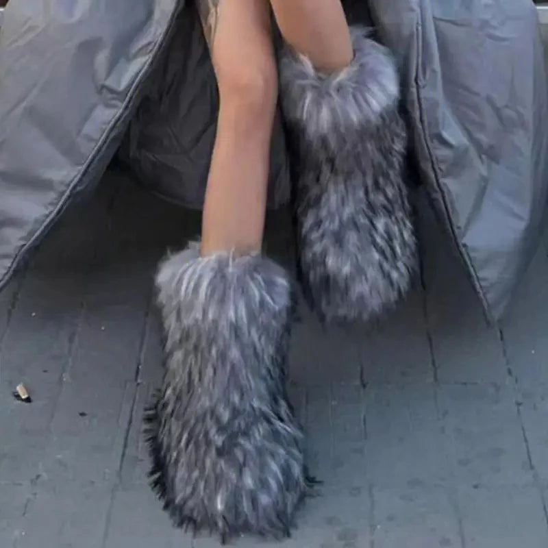 Fluffy Faux Fur Winter Boots
