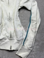 White Zip-Up Track Jacket