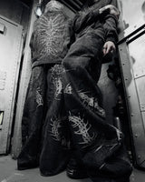 Gothic Embroidery Baggy Jeans