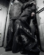 Gothic Embroidery Baggy Jeans
