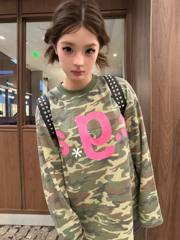 Camo Print Long Sleeve Tee