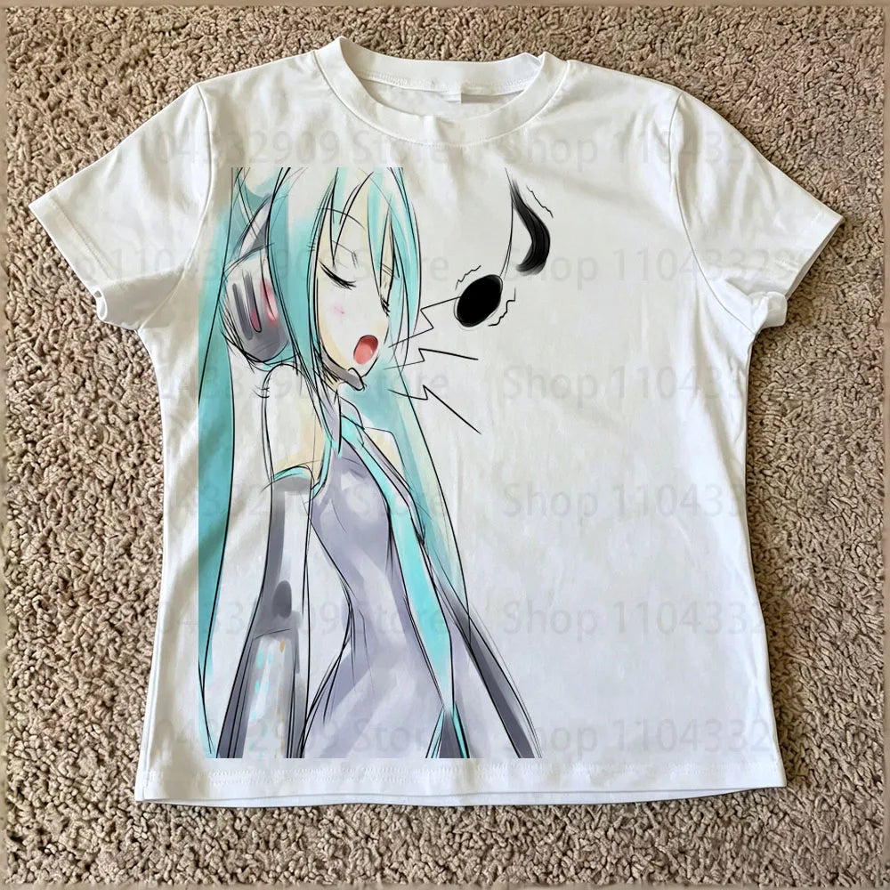 Anime Print Crop Tee