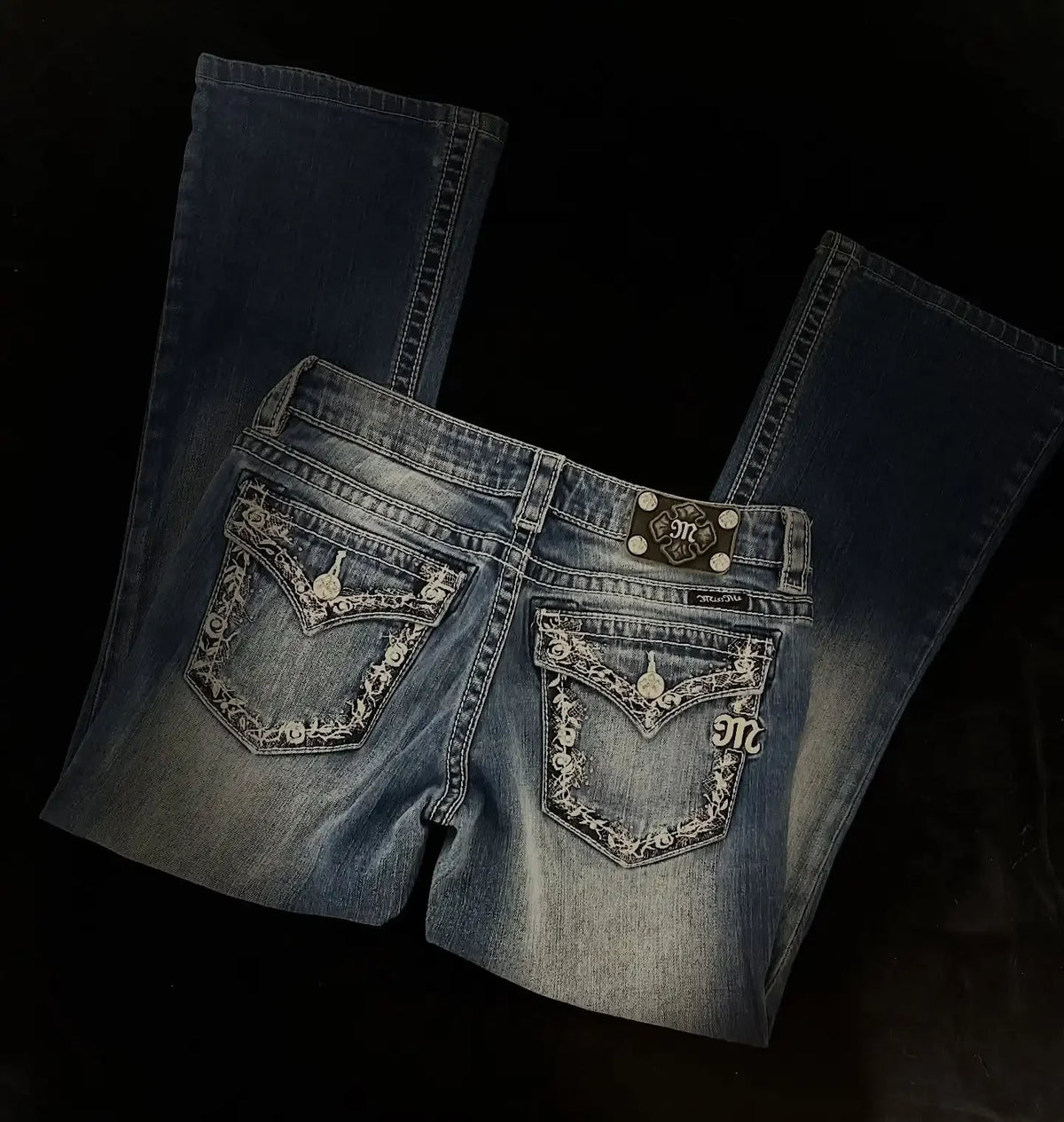Gothic Embroidery Baggy Jeans