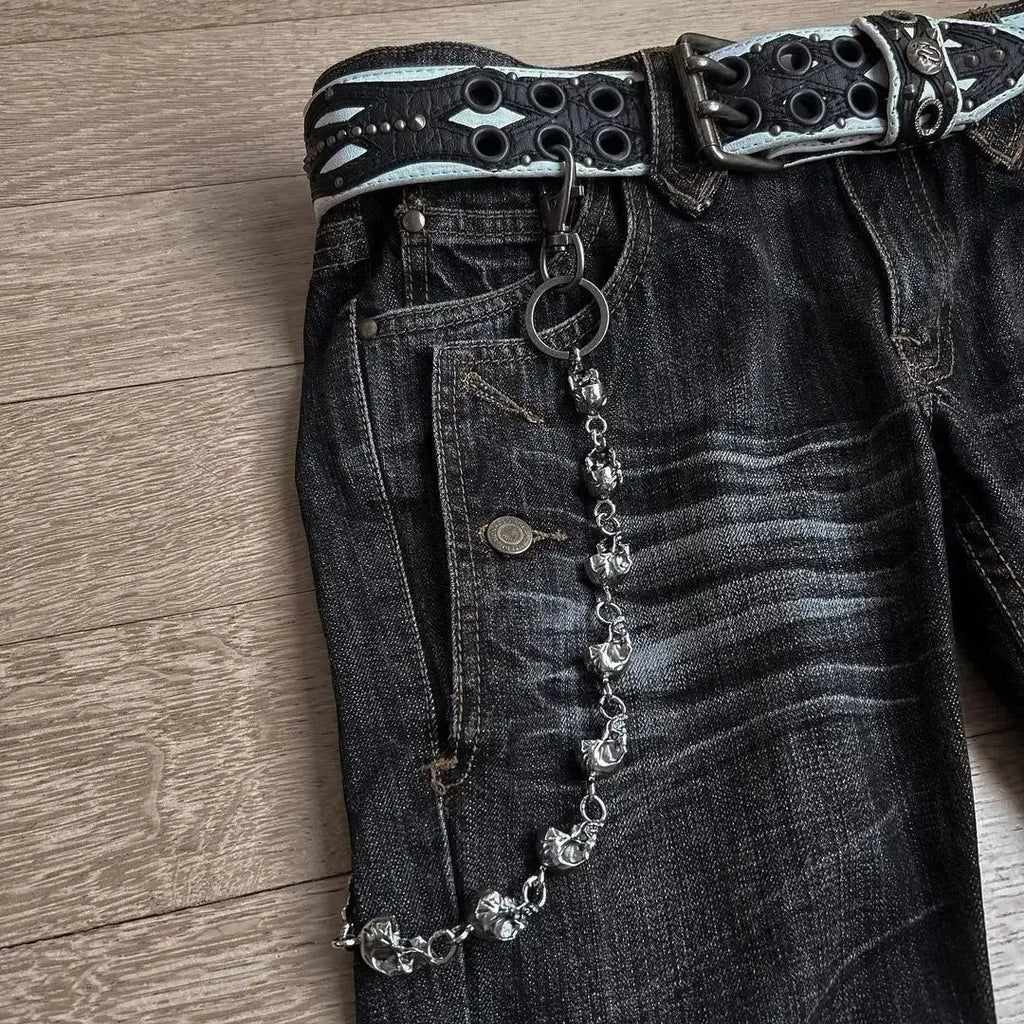 Lace-Up Flare Jeans