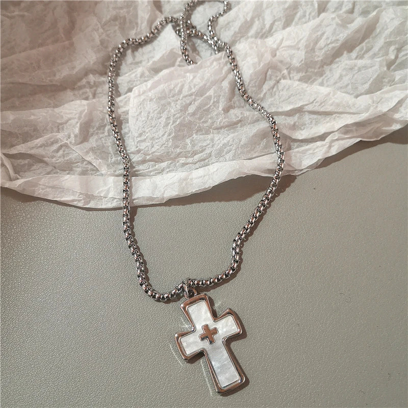Wings & Cross Pendant Necklace