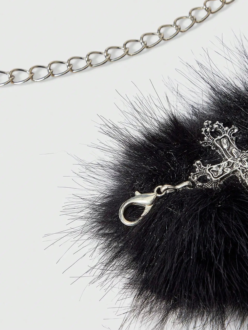 Faux Fur Cross Waist Belt