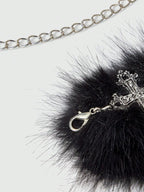 Faux Fur Cross Waist Belt