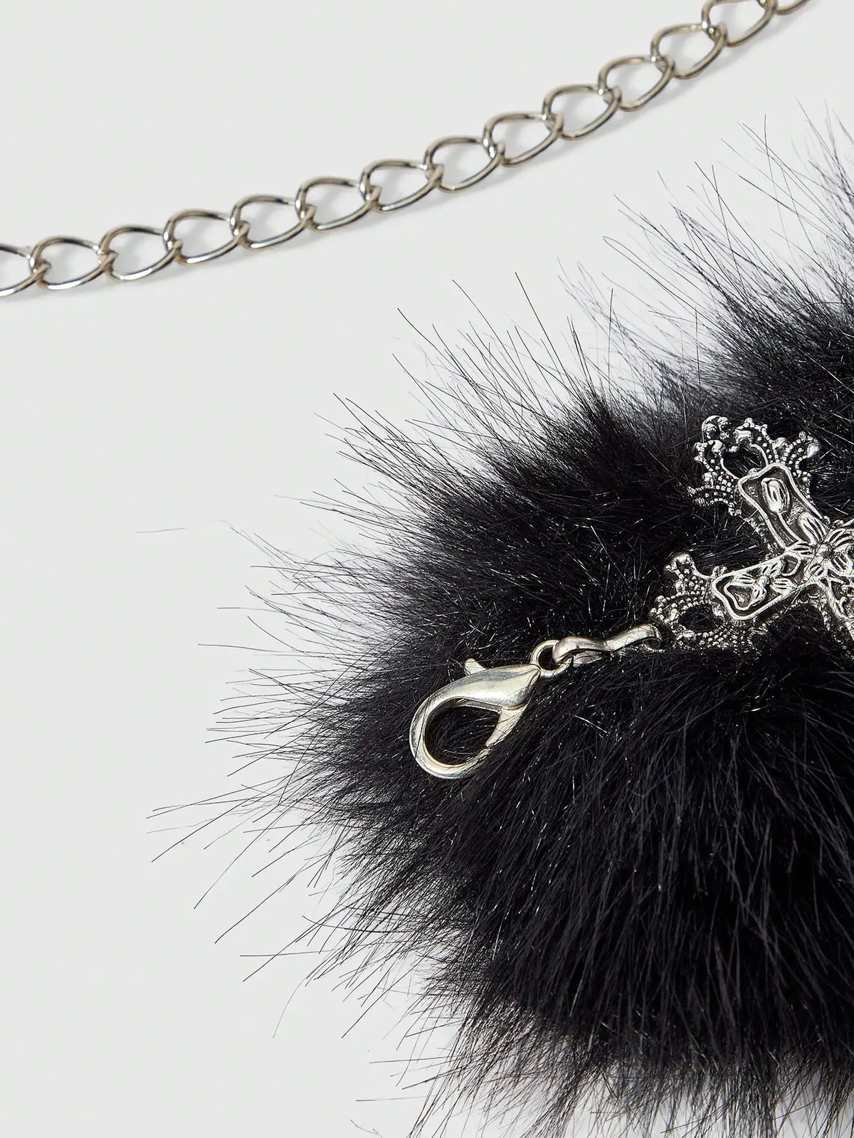 Faux Fur Cross Waist Belt