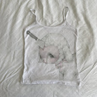 White Graphic Cami Top
