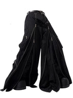 Zip Detail Wide-Leg Pants