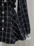 Plaid Lace Ruffle Dress