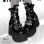Buckle Platform Ankle Boots