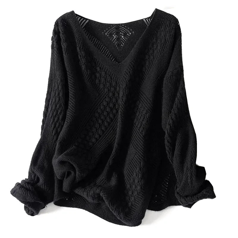 Hollow-Out Knit Sweater