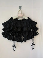 Cross Ruffle Mini Skirt