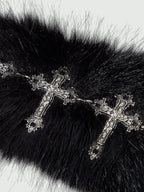 Faux Fur Cross Waist Belt