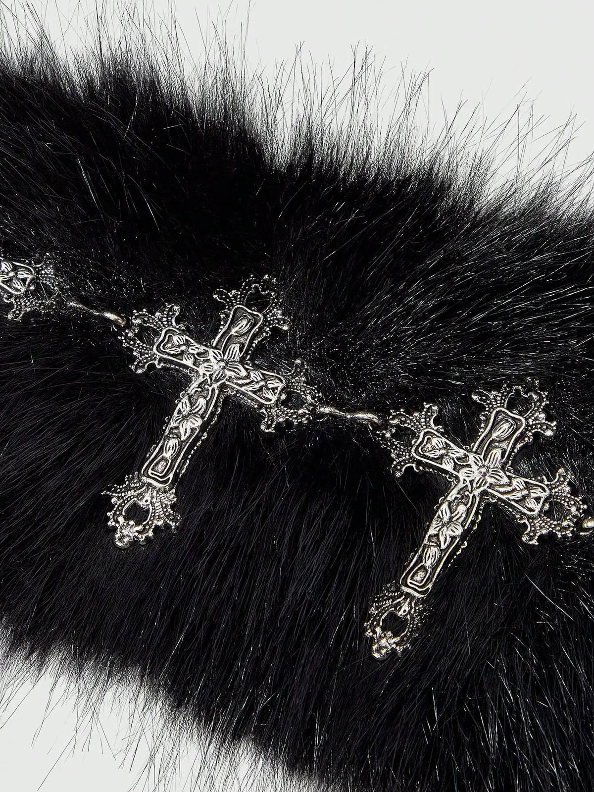 Faux Fur Cross Waist Belt