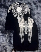 Black Skull Print Long Sleeve Tee
