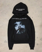Grunge Print Oversized Hoodie