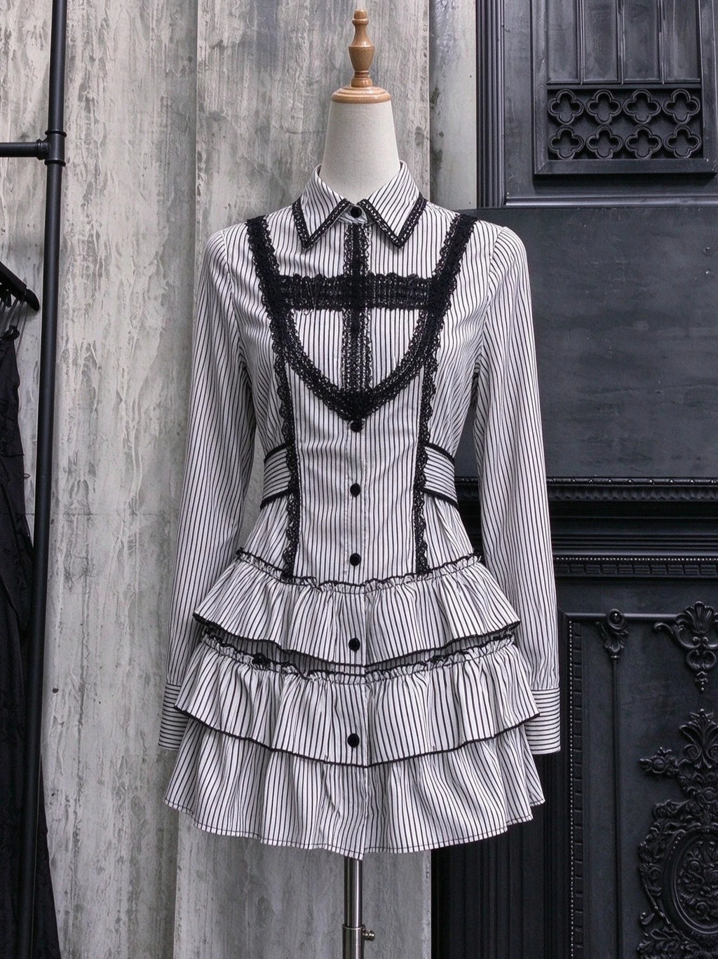 Gothic Ruffle Tiered Dress