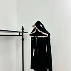 Ear Detail Black Jumpsuit