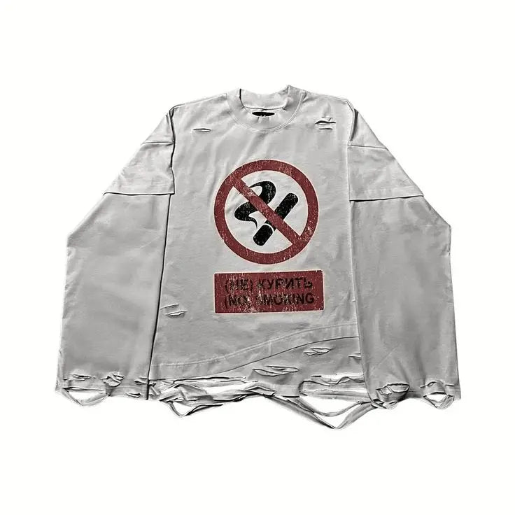 Cigarette Print Gothic Sweatshirt