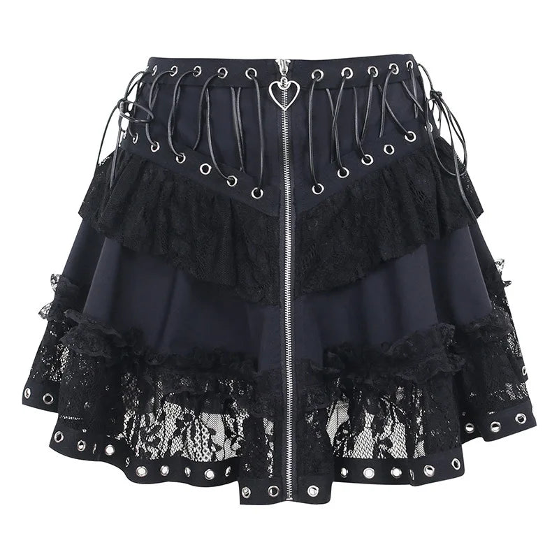 Gothic Skater Punk Wasit Skirt
