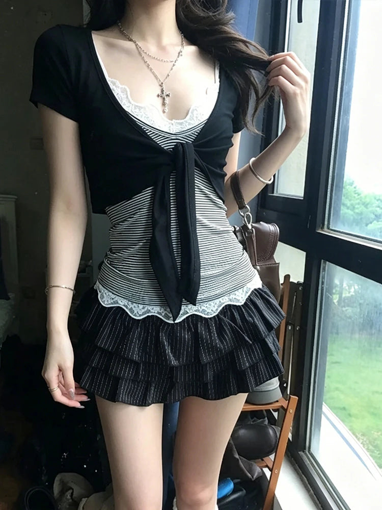 Lace Ruffle Cami Top