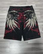 Embroidered Denim Shorts