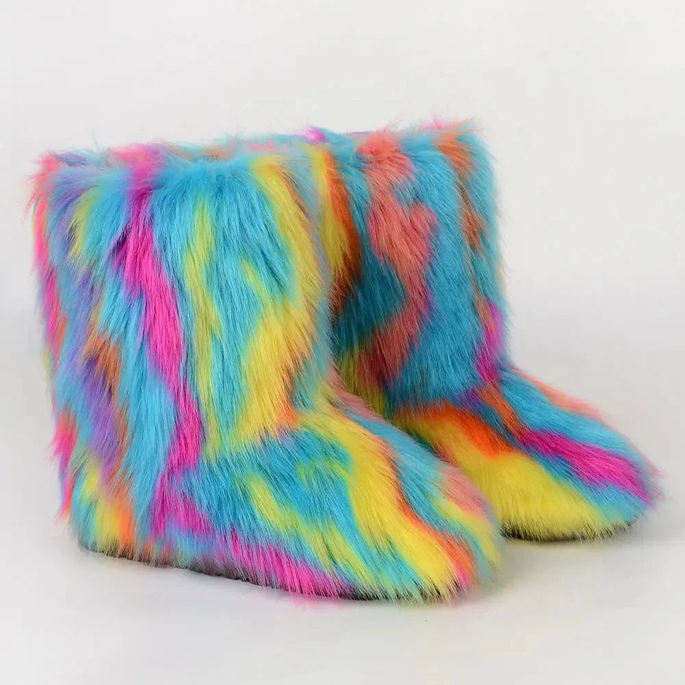Fluffy Faux Fur Winter Boots