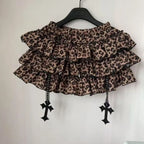 Cross Ruffle Mini Skirt
