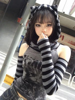 Striped Cat Print Hoodie