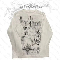 Cross Print Gothic Long Sleeve