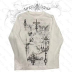 Cross Print Gothic Long Sleeve