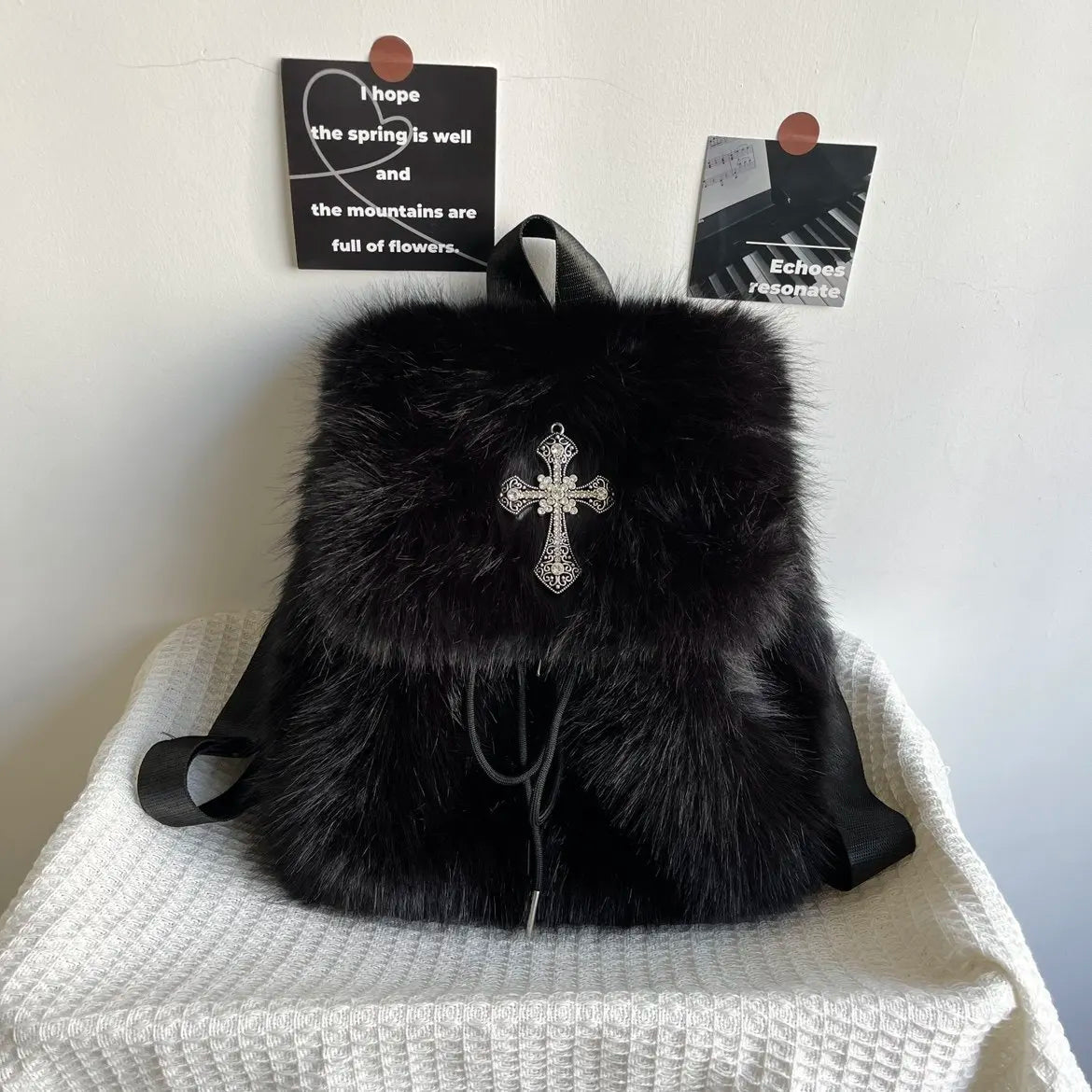 Faux Fur Cross Backpack