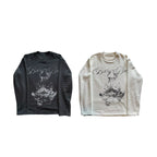 Distressed Figure Print Long Sleeve Tee