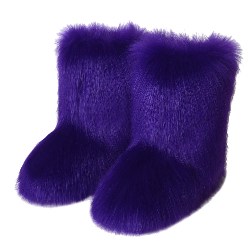 Fluffy Faux Fur Winter Boots