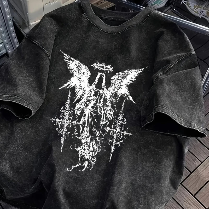 Wing Print Oversized Tee