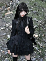 Gothic Ruffle Tiered Dress