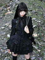 Gothic Ruffle Tiered Dress
