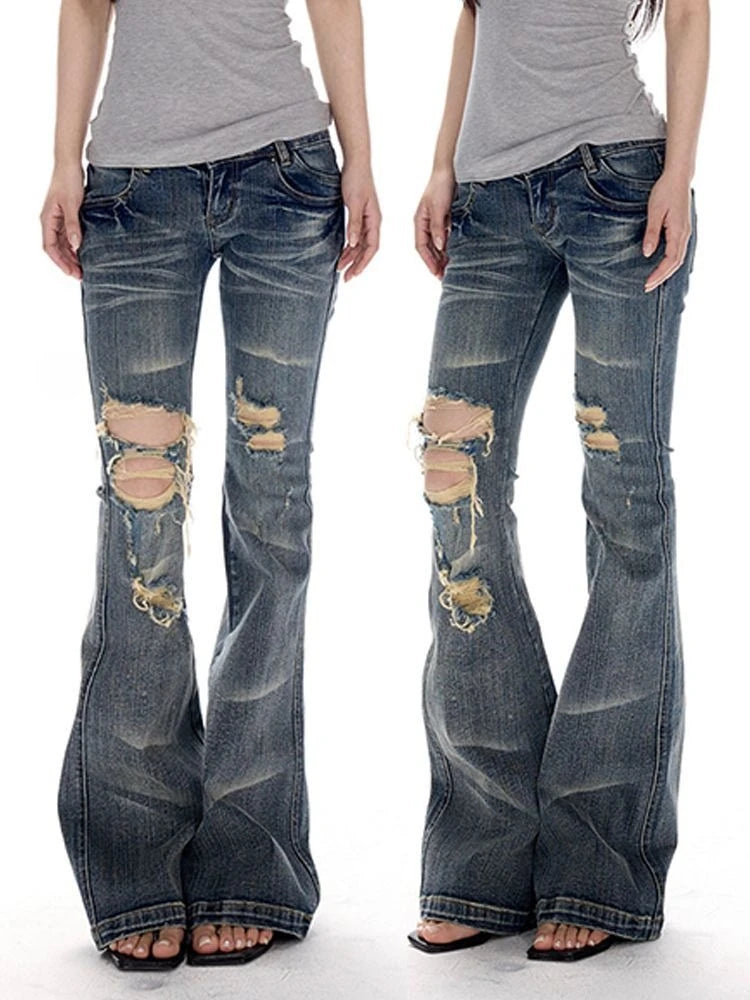 Ripped Wide-Leg Jeans