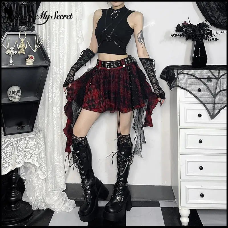 Checkered Midi Skirt