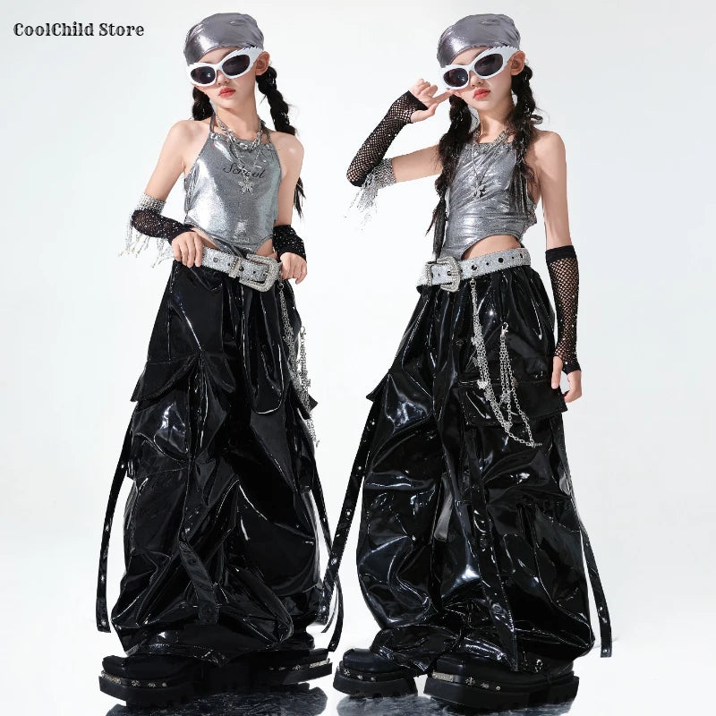 K-Pop Crop Top & Cargo Pants Set