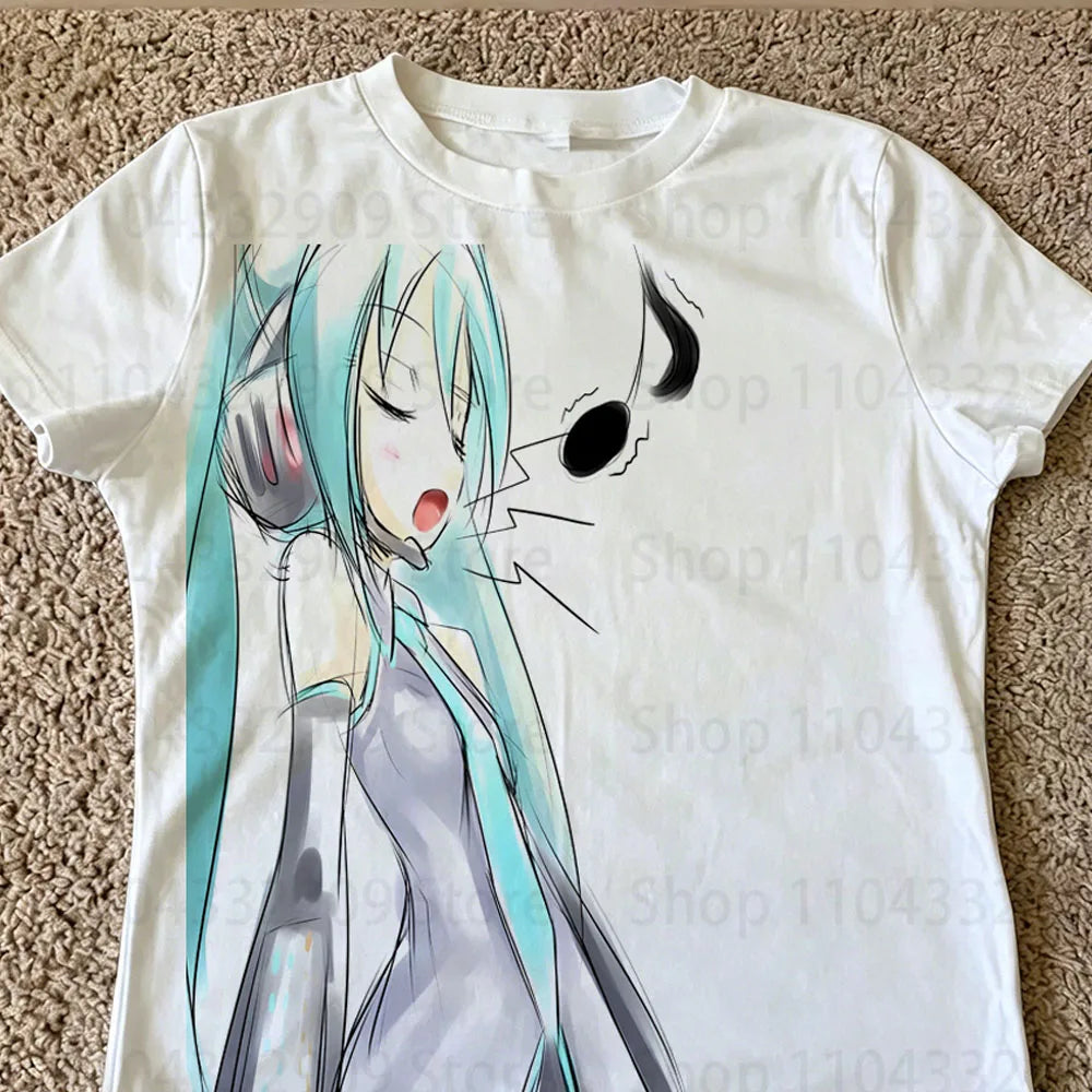 Anime Print Crop Tee