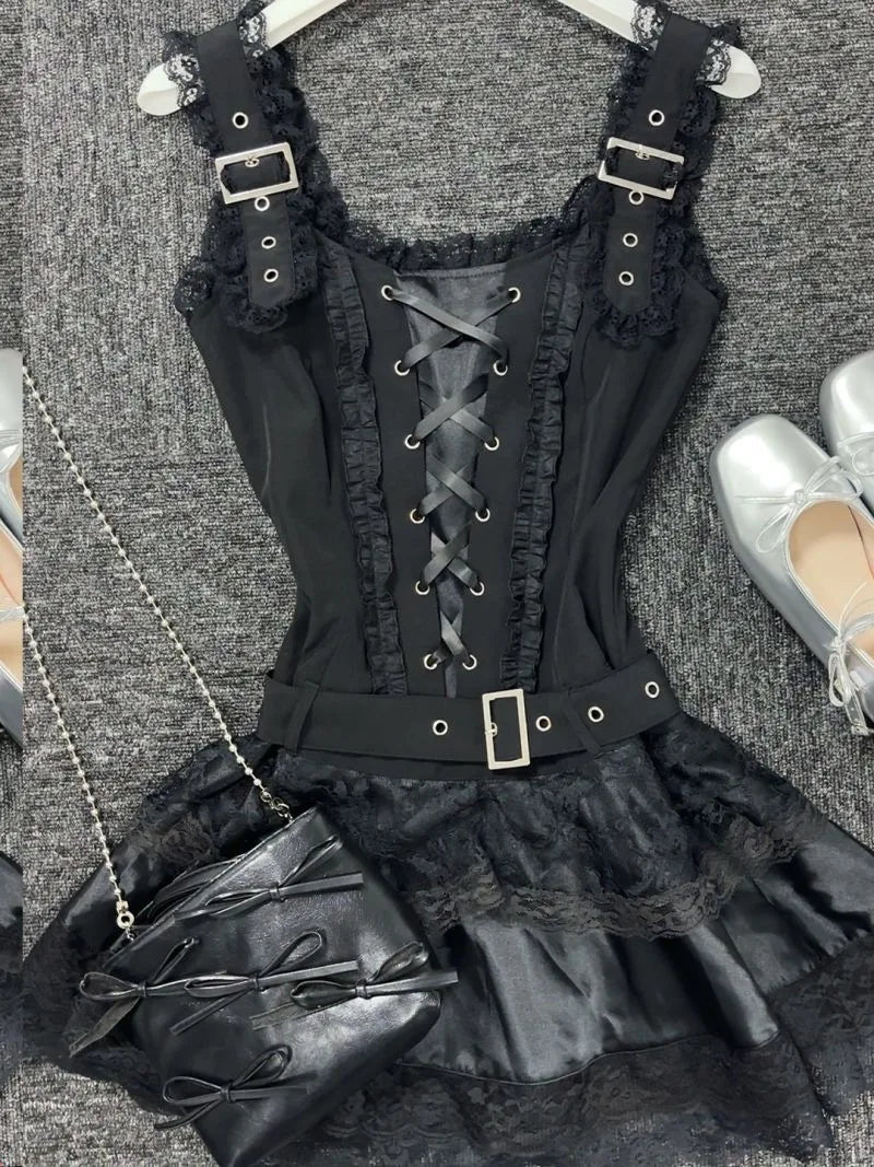 Lace-Up Corset Dress